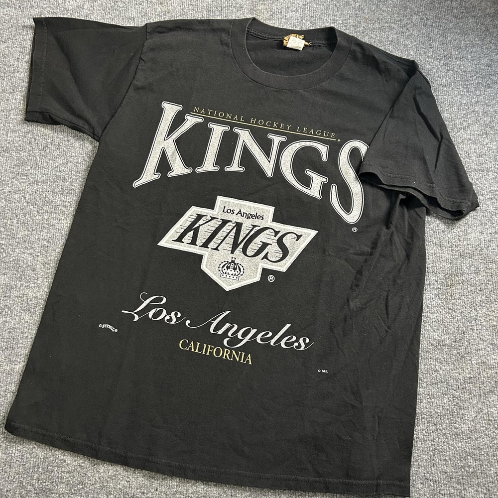 Vintage Los Angeles Kings Shirt Mens XL Black NHL Hockey Nutmeg Made USA 90s